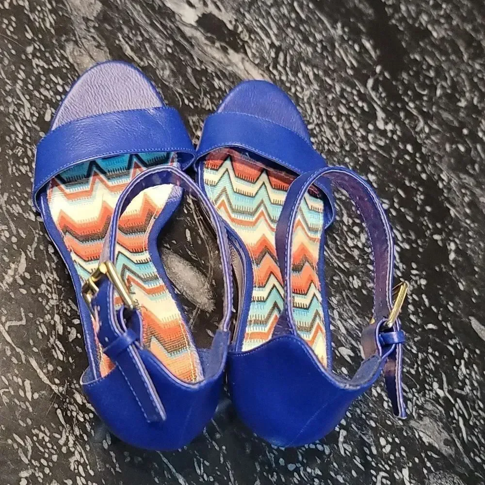 AMERICAN EAGLE WOMEN'S Classic Heels SANDAL ANKLE STRAP OPEN TOE WEDGE SANDAL